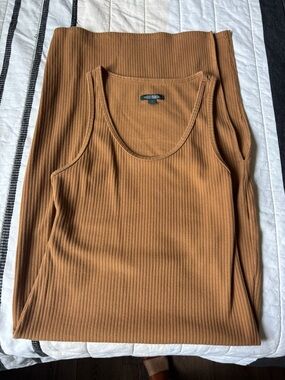 Women's Ribbed dress in Camel by Wilfred